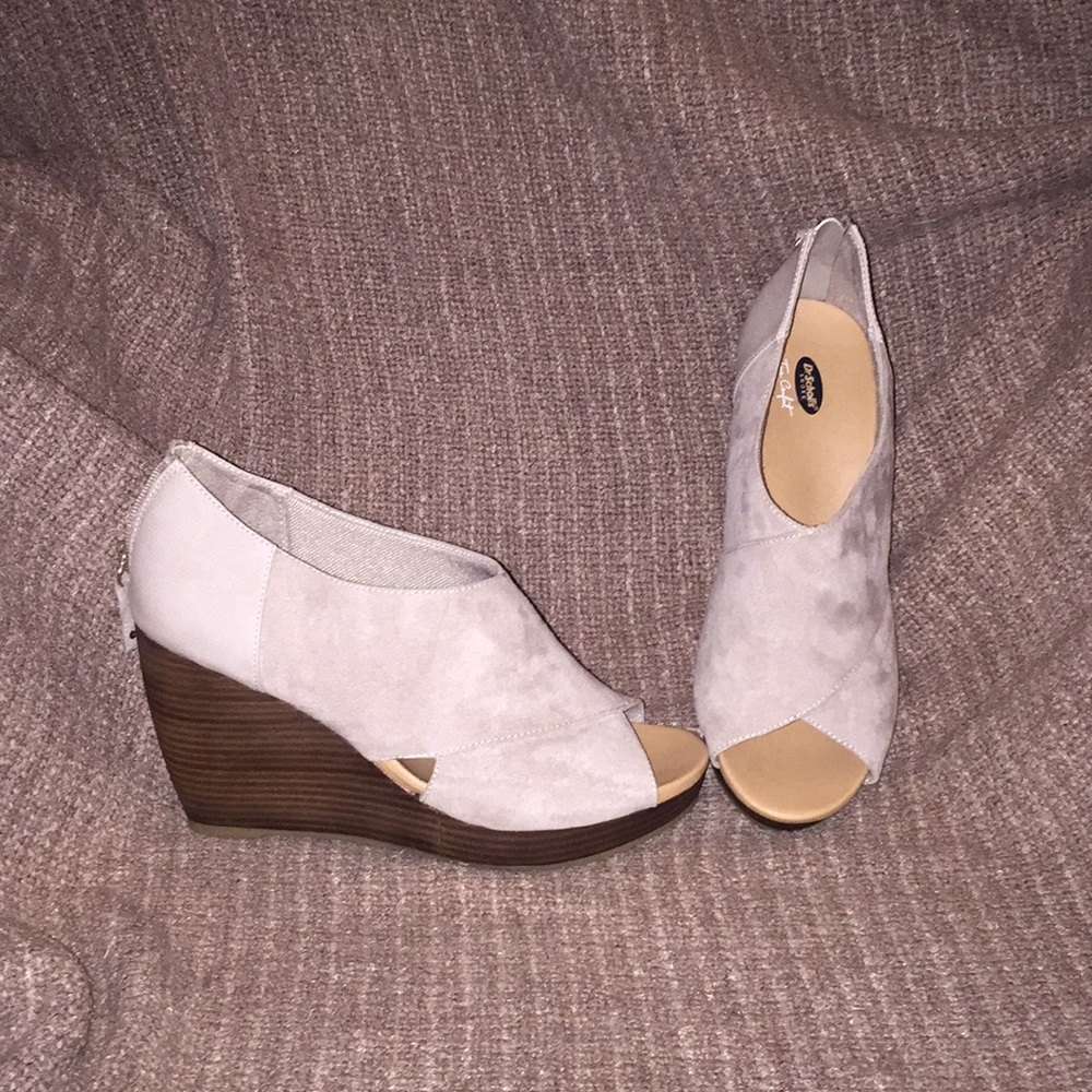 Tan suede wedges Dr. Scholl true comfort Sz 9.5